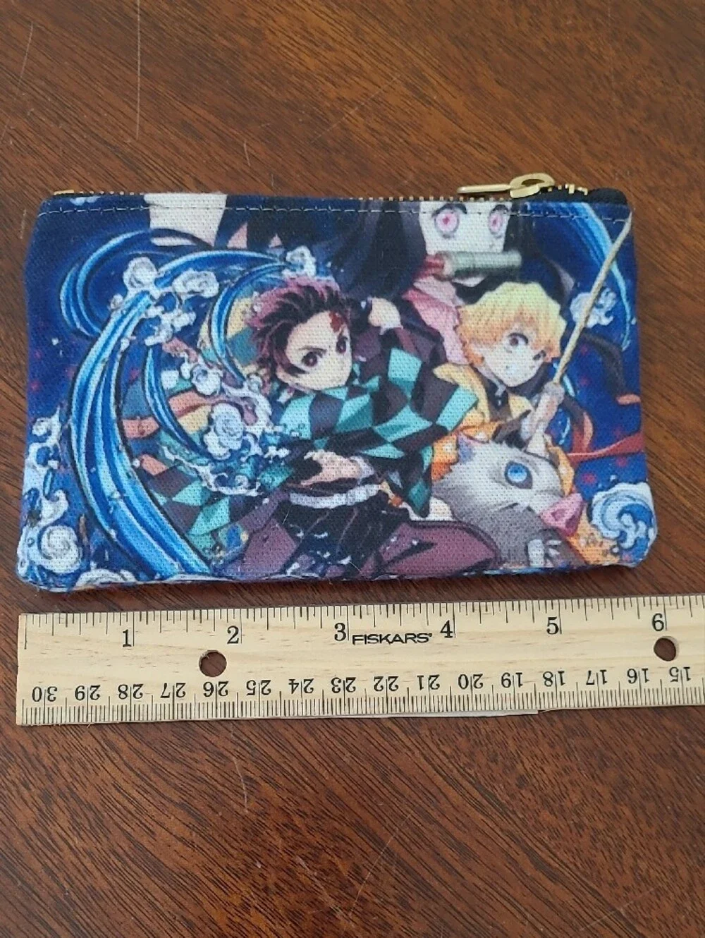 Demon Slayer Anime Zipper Pouch Tanjiro Zenitsu Inosuke Mini Canvas Coin Purse